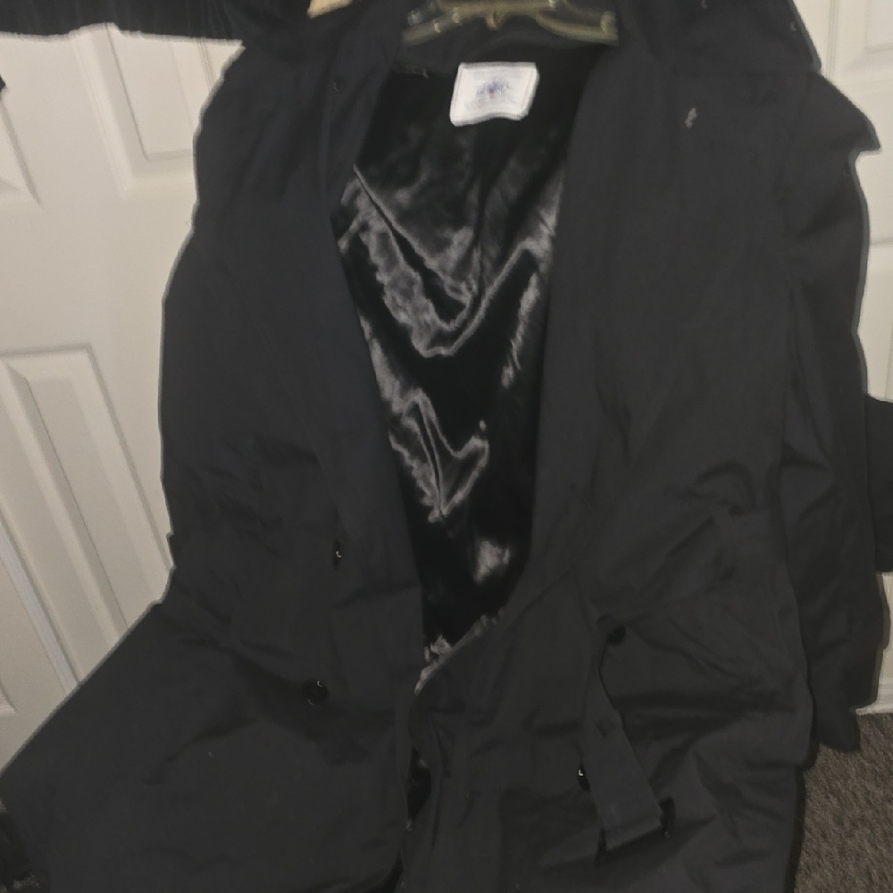 American Apparel Black Trench Coat with Textured Lining